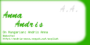 anna andris business card